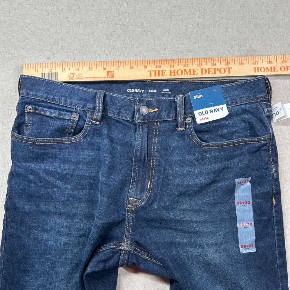 Old Navy Jeans Mens 36x32 Lim Dark Wash Denim Classic Flex Stretch - Picture 7 of 10